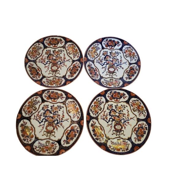 4 Antique Imari-Style Plates